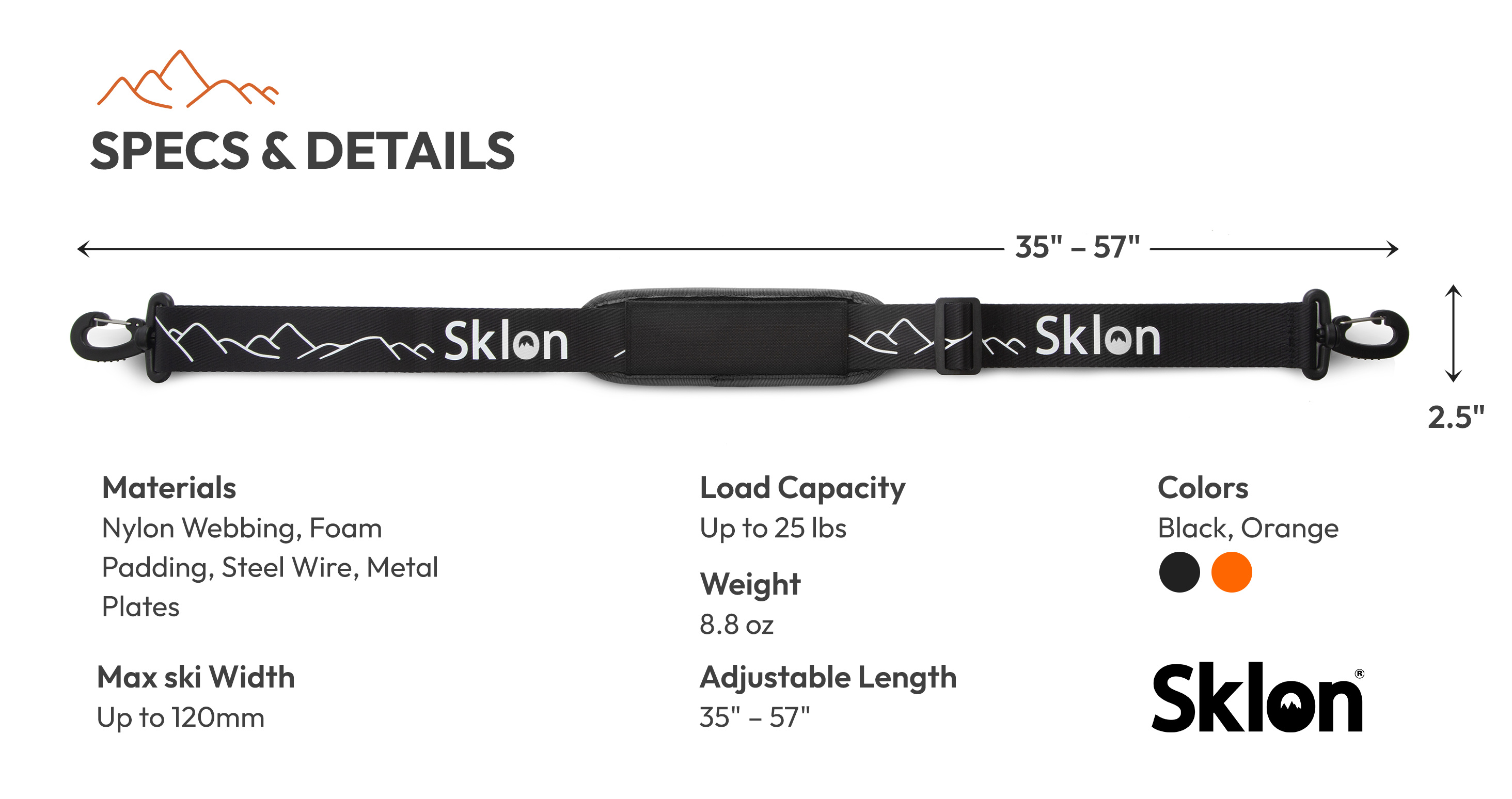 Sklon Ski Carrier specifications, dimensions, materials and available colors